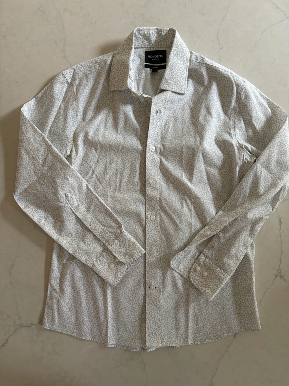 Bonobos White Micro-Pattern Dress Shirt